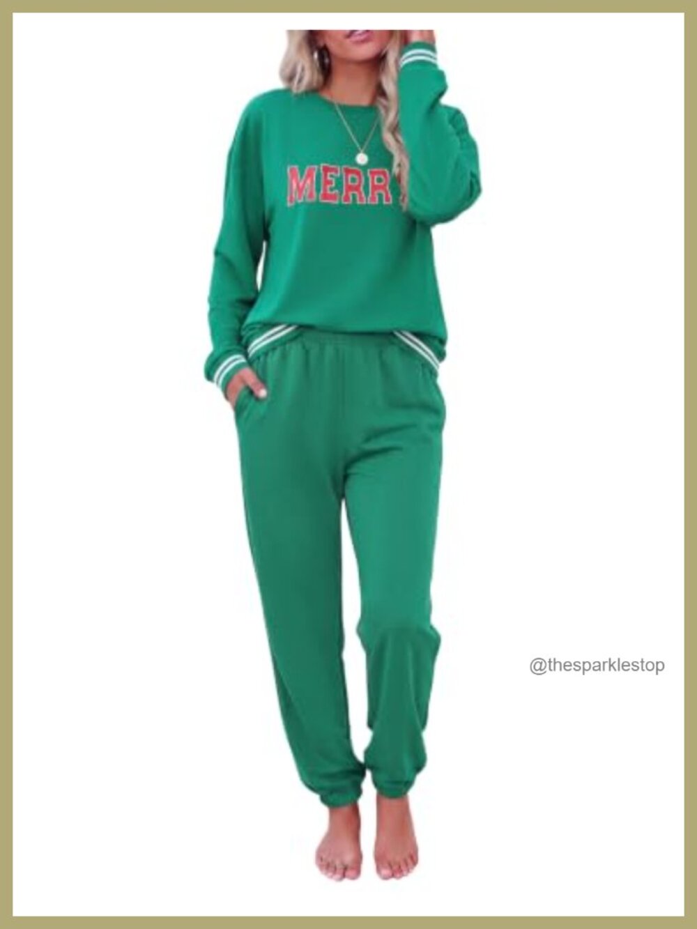 2 Piece Lounge Set Womens Long Sleeve Sweatshirt Jogger Pants Cotton Blend
